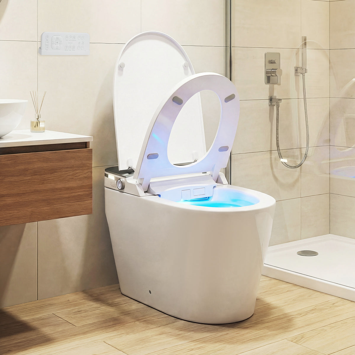 Smart Toilet with Built-in Bidet ADA Height Auto Flush and Heated