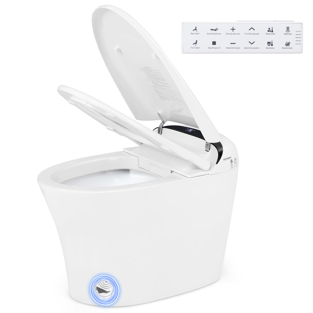 One-Piece Elongated Smart Toilet Bidet 1.28 GPF, Dual-flush