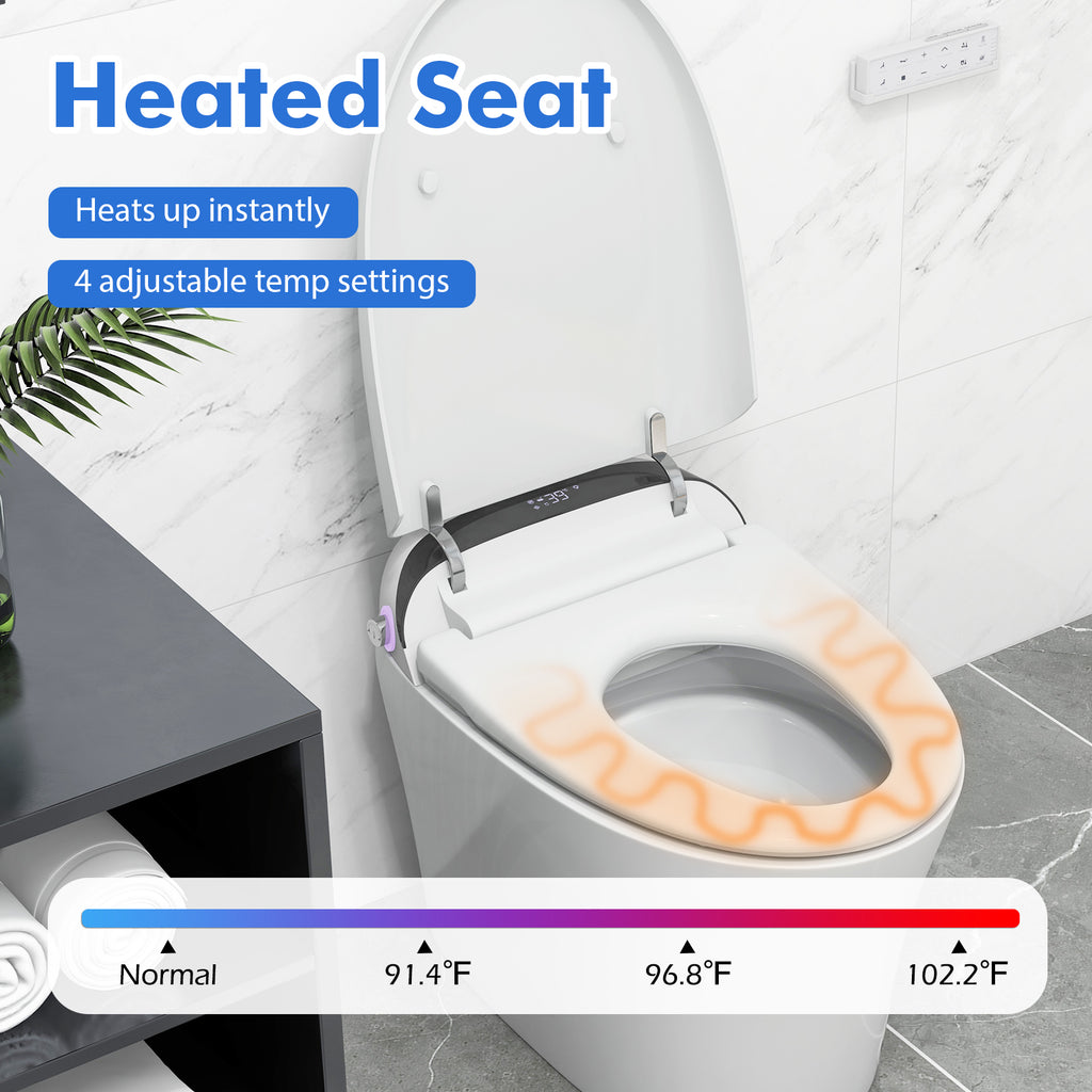 One-Piece Elongated Smart Toilet Bidet 1.28 GPF, Dual-flush