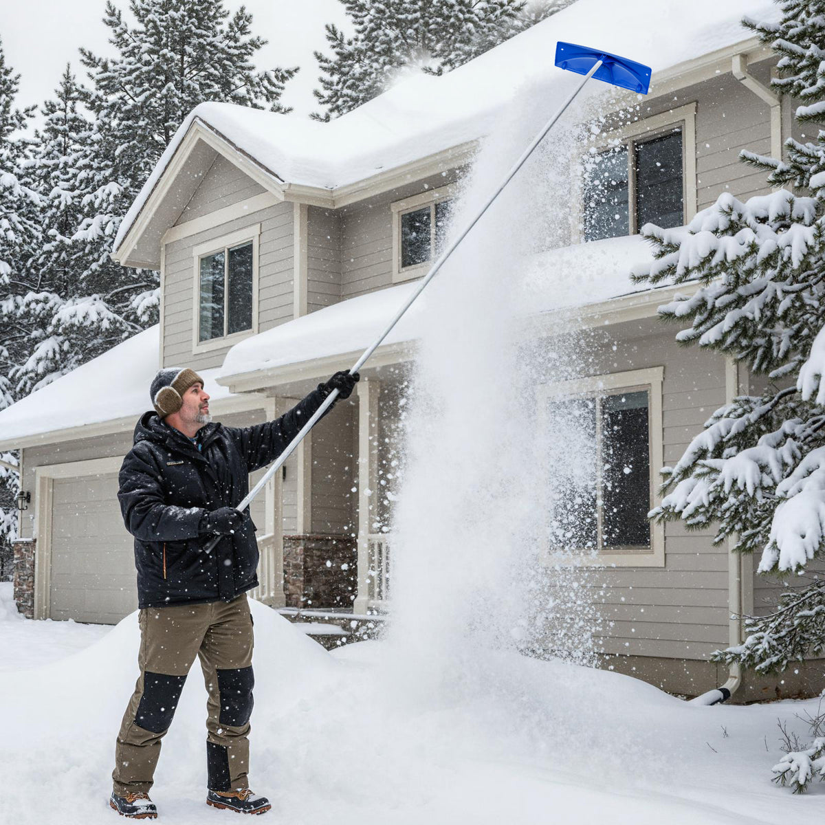 Snow Roof Rake 3.4-20 Feet Extendable Removal Tool