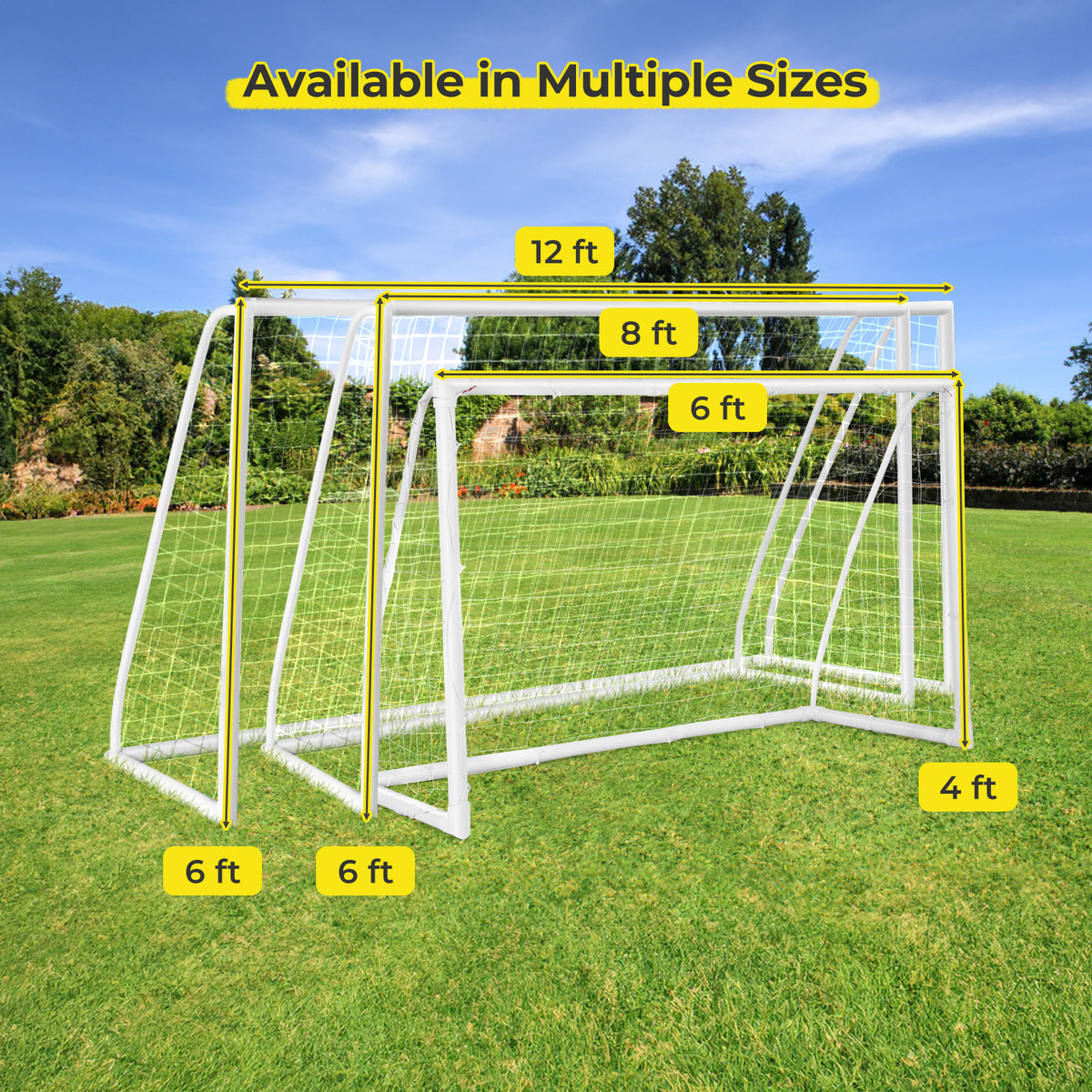 8' x 6' Weather-Resistant Soccer Goal with Ground Stakes & 5 Training Cones - Easy Setup