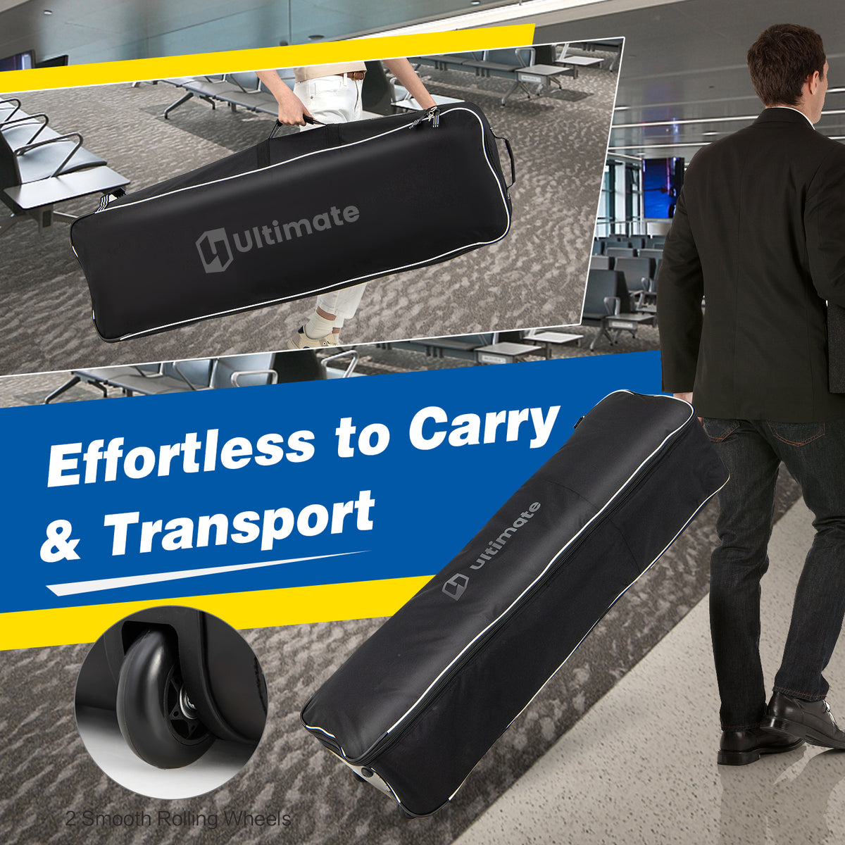 Golf Travel Bag with Wheels Soft-Sided Waterproof Carrying Case