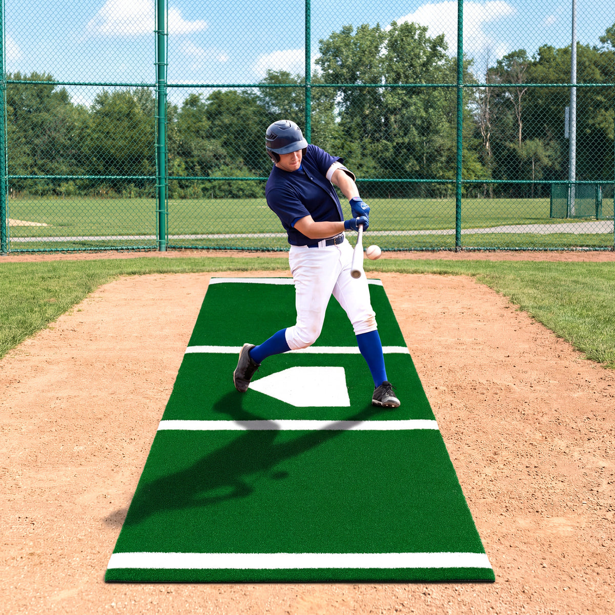 Red Softball Pitching Mat 10x3 Feet - Training Aid with Pitching Plate & Non-Slip Backing