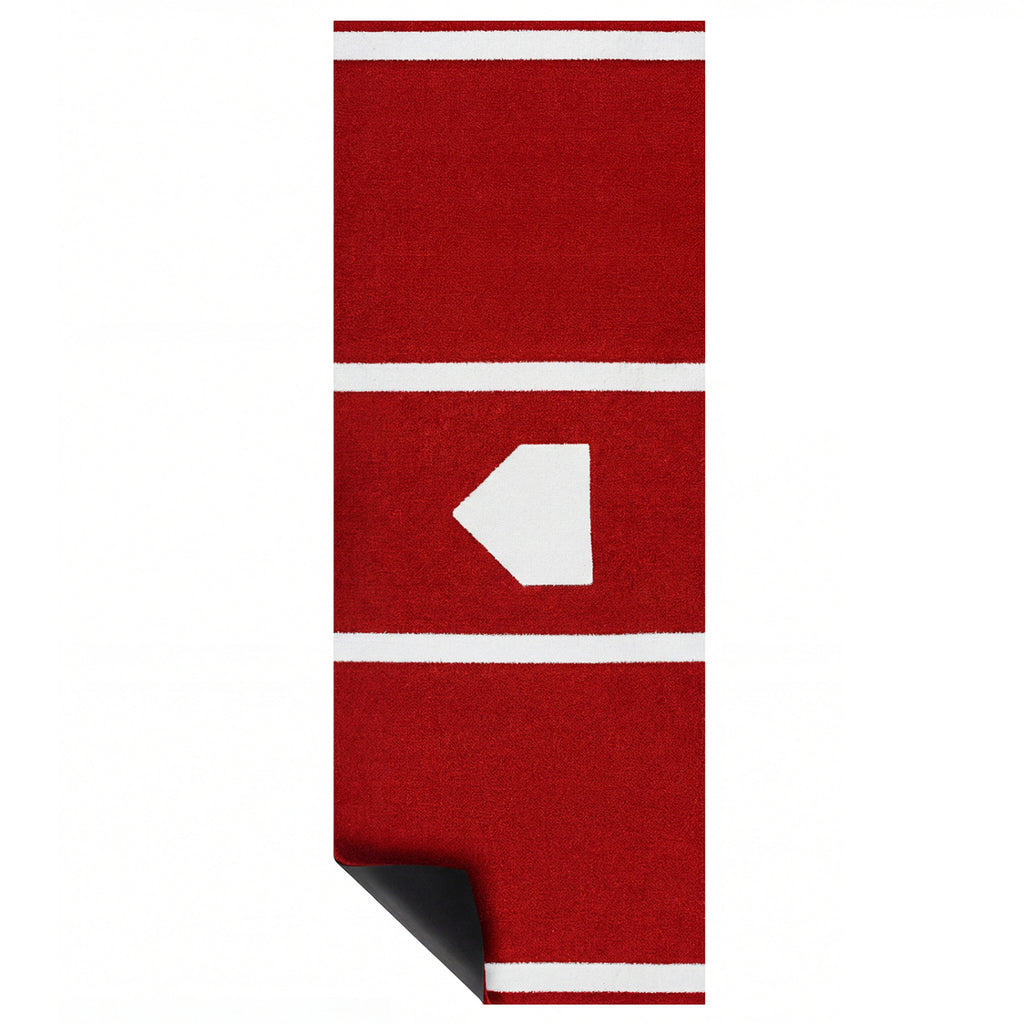 Red Softball Pitching Mat 10x3 Feet - Training Aid with Pitching Plate & Non-Slip Backing