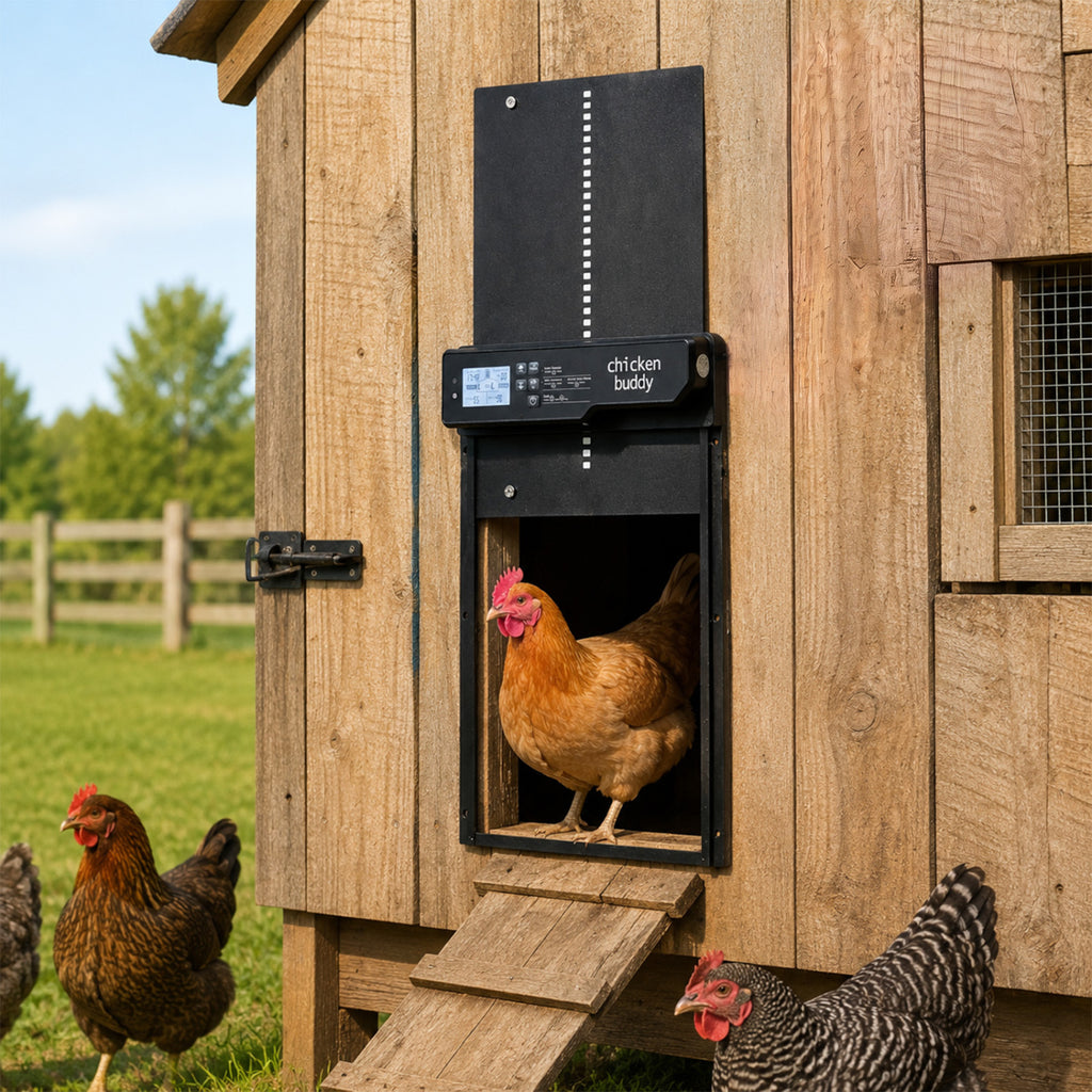 Solar Powered Automatic Chicken Coop Door - Anti-Pinch, Light & Time Modes, USB & Solar Charging