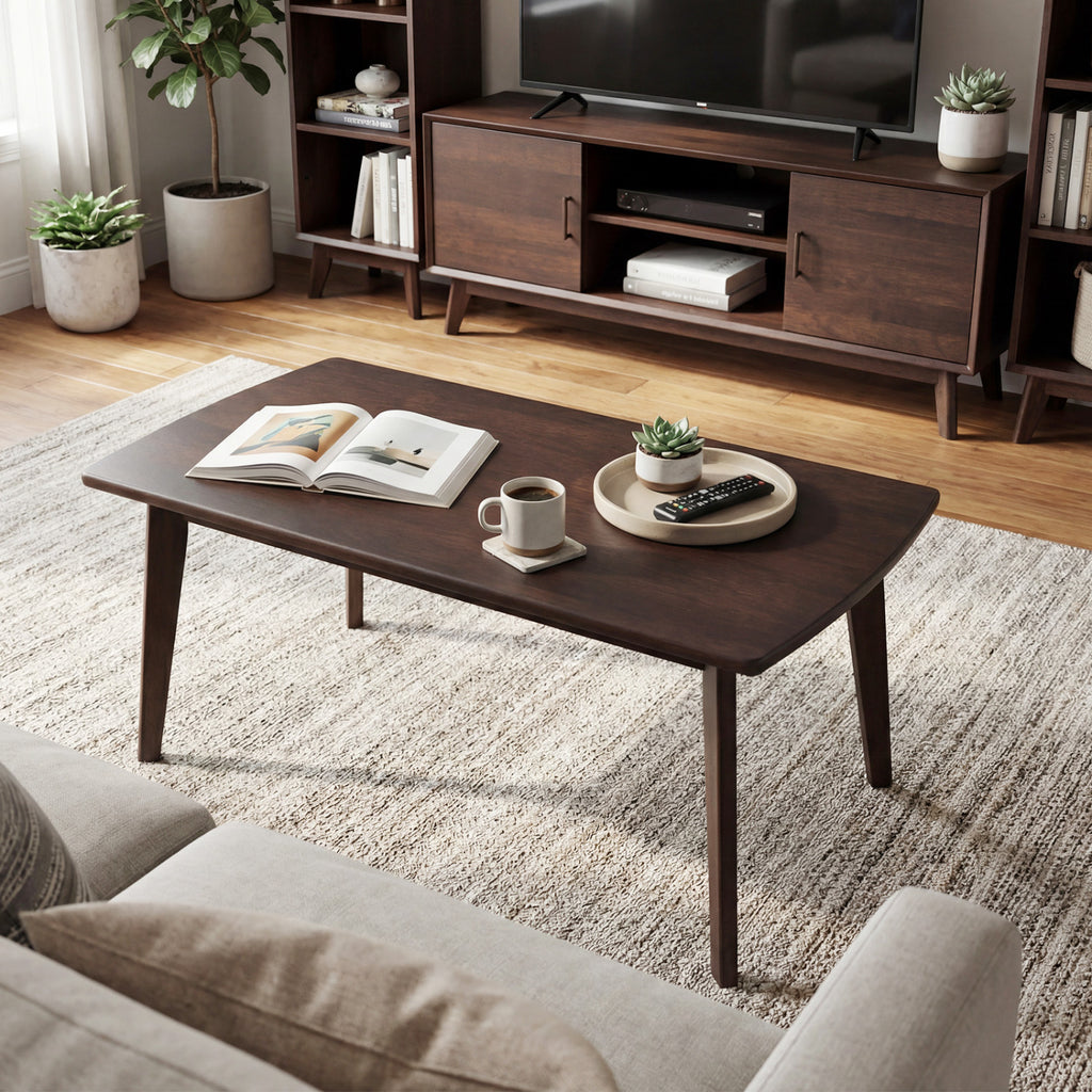 Walnut Rectangular Coffee Table - Mid-Century Modern Design