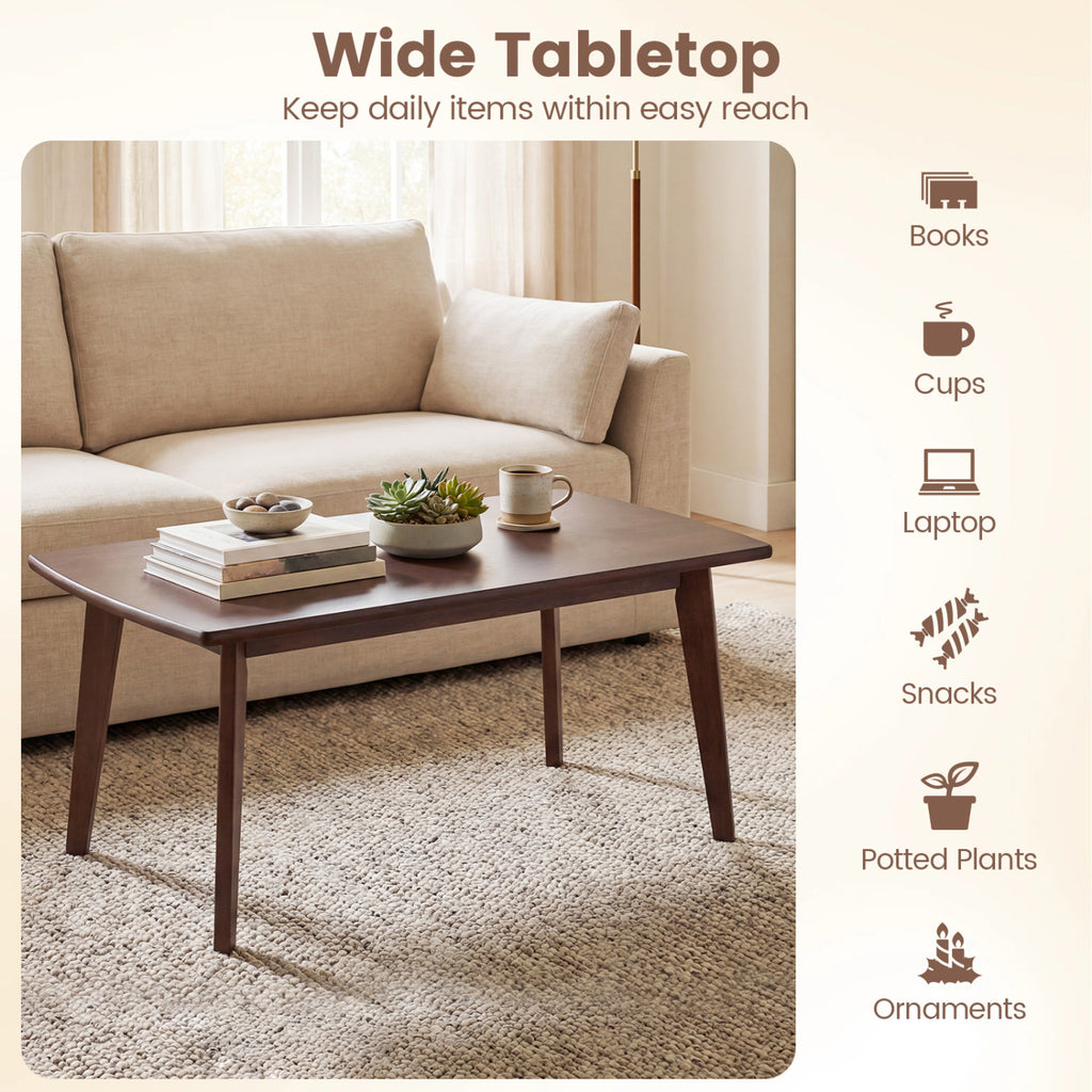 Walnut Rectangular Coffee Table - Mid-Century Modern Design