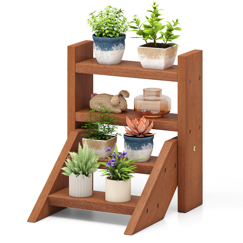 Solid Wood 4-Tier Plant Stand for Flowerpots