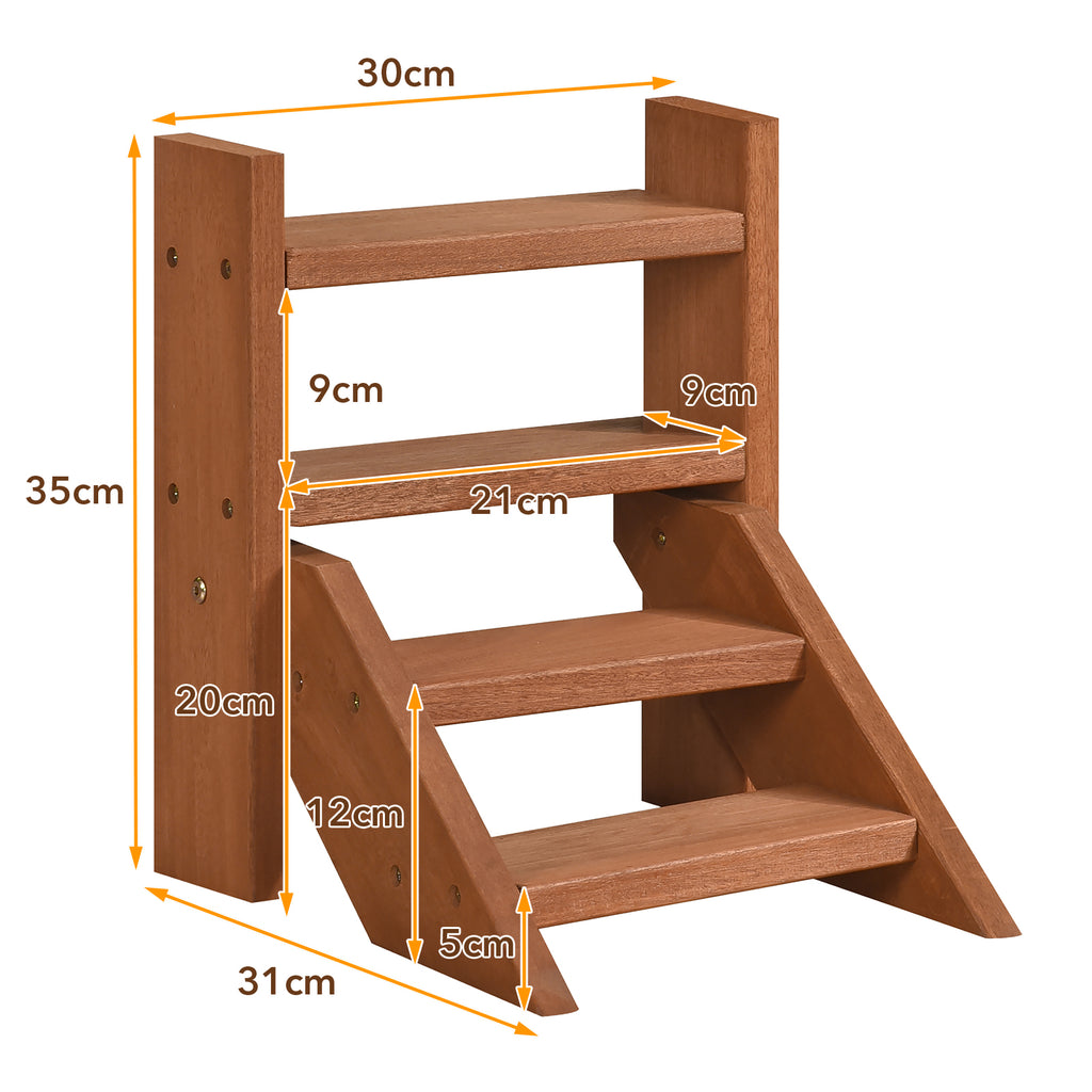 Solid Wood 4-Tier Plant Stand for Flowerpots