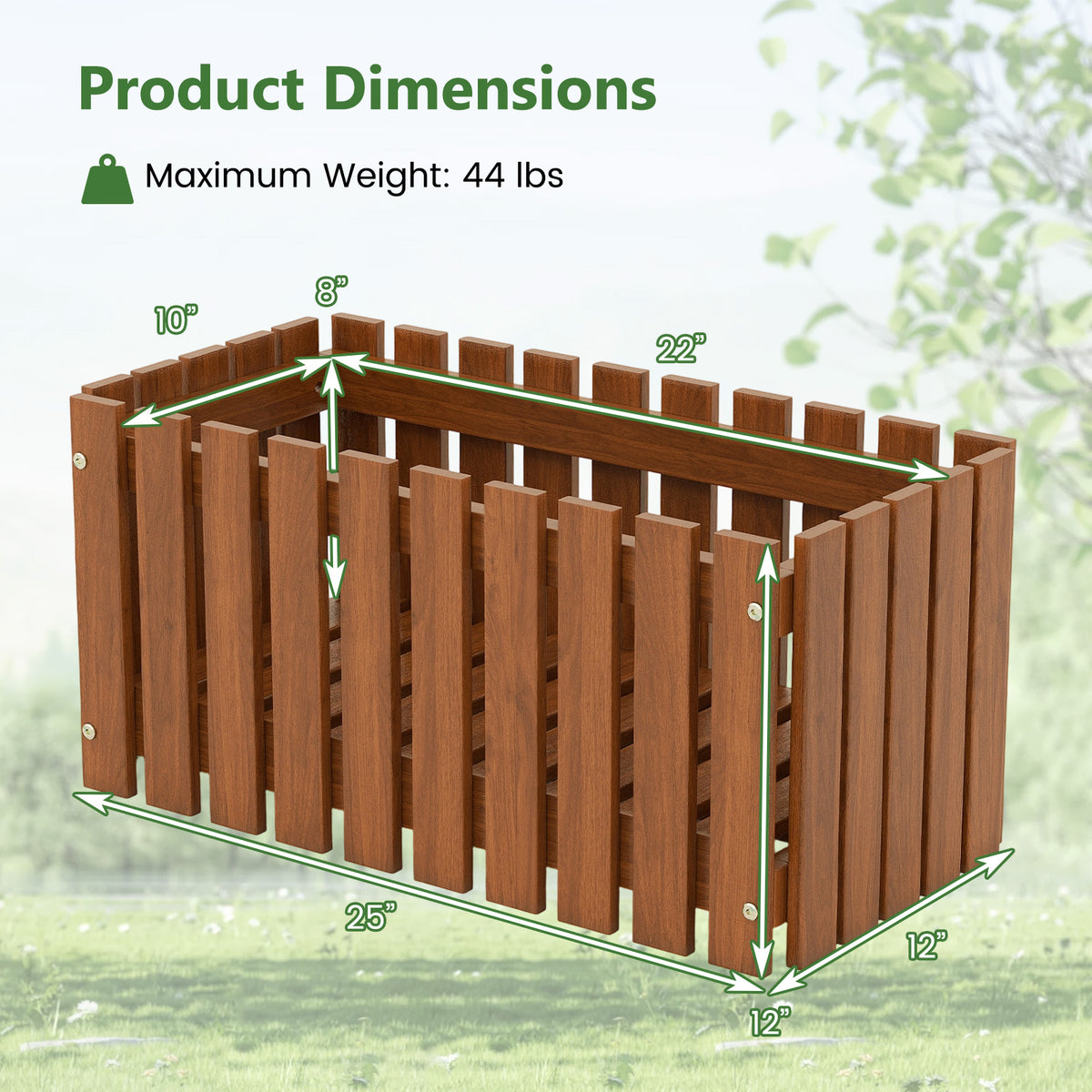 Solid Wood Raised Garden Bed for Flowers & Vegetables