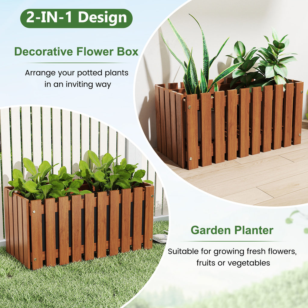 Solid Wood Raised Garden Bed for Flowers & Vegetables