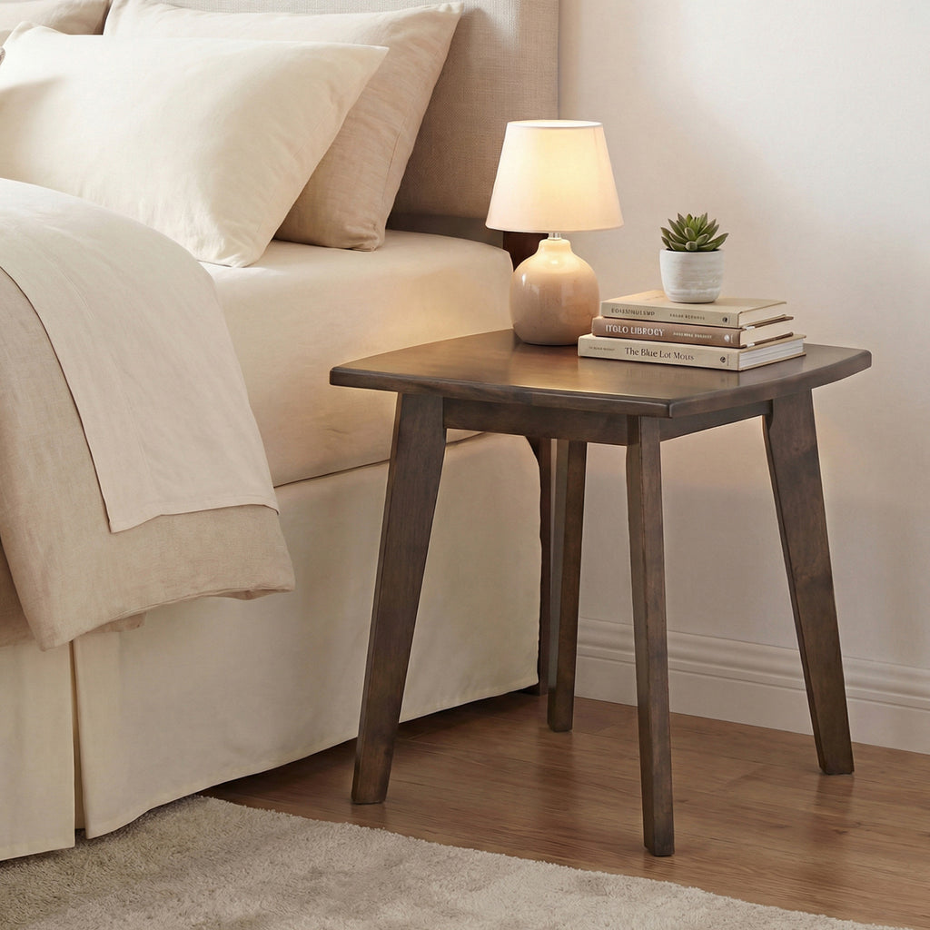 Solid Wood Side Table Square End Table Walnut
