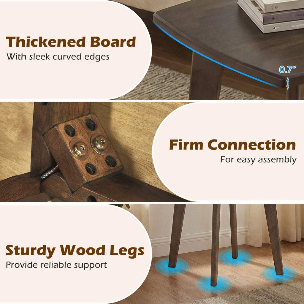 Solid Wood Side Table Square End Table Walnut