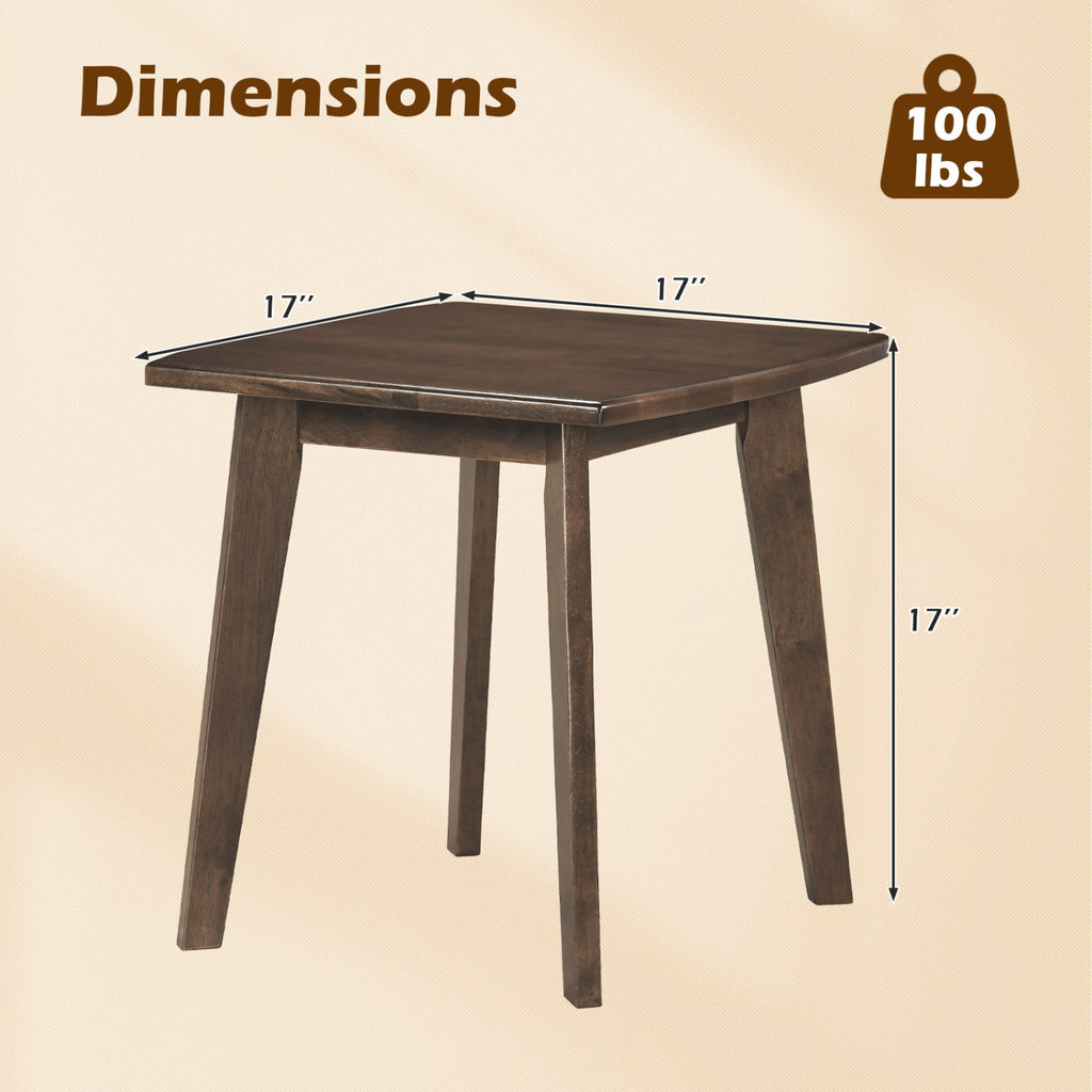 Solid Wood Side Table Square End Table Walnut