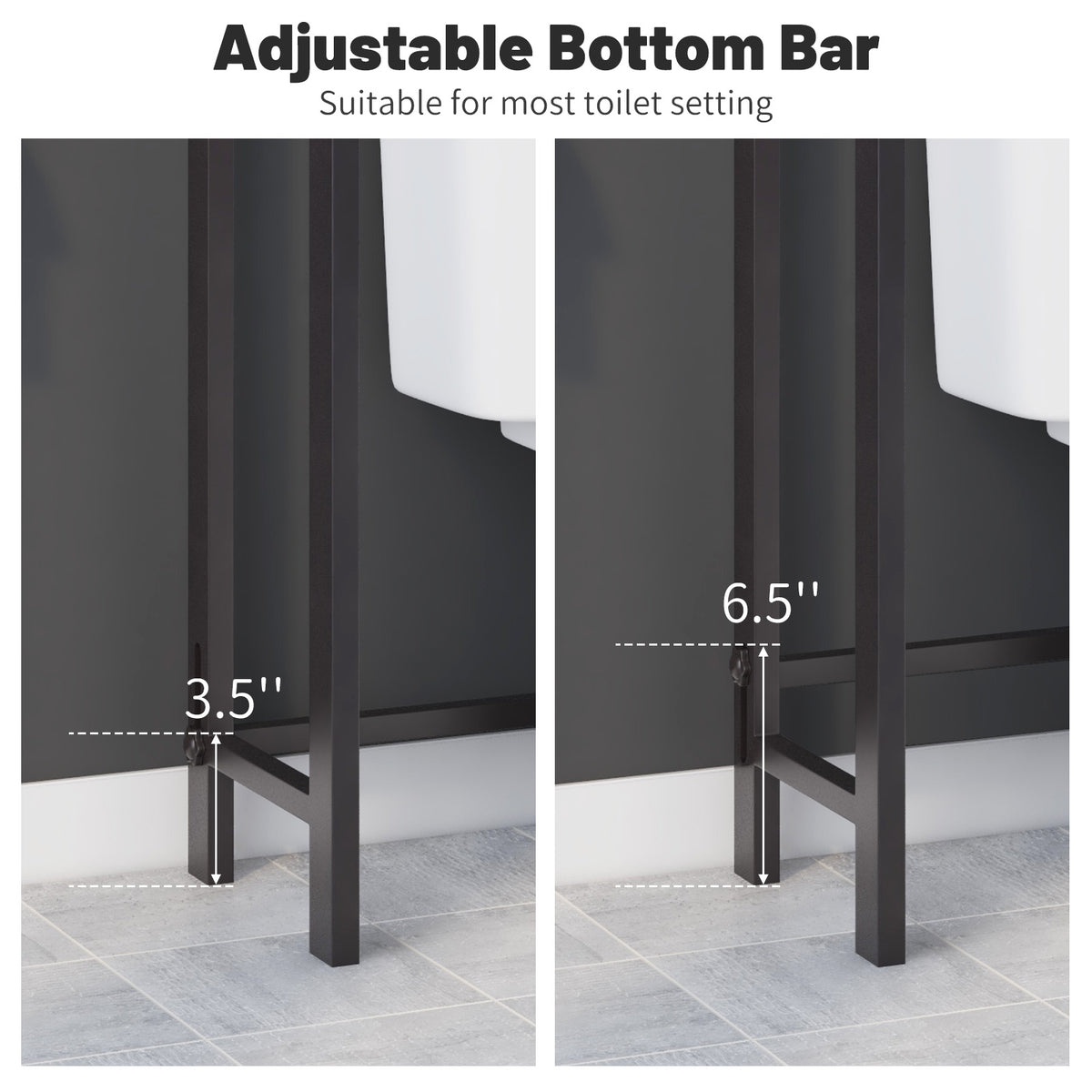 Over-The-Toilet Storage Shelf Space Saving Metal Bathroom Organizer
