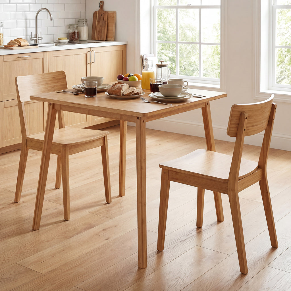 27.5" Bamboo Dining Table for 2-4 People - Square, Natural