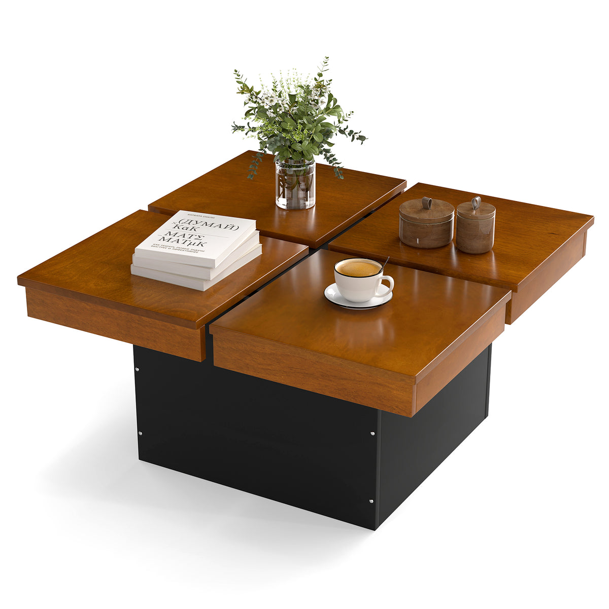 Walnut Square Coffee Table Mid Century Modern