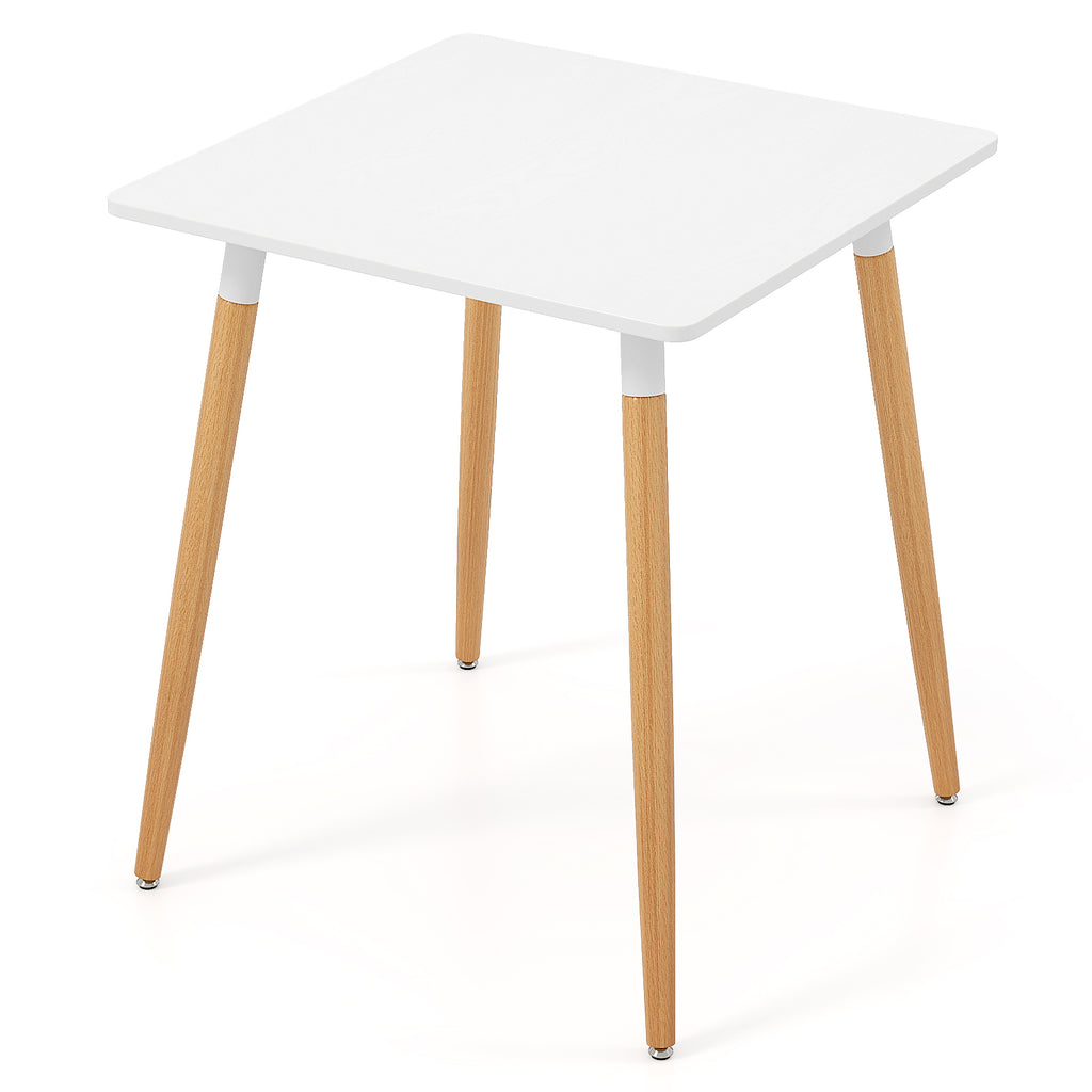 Square Dining Table 23.5" with Adjustable Foot Pads - White