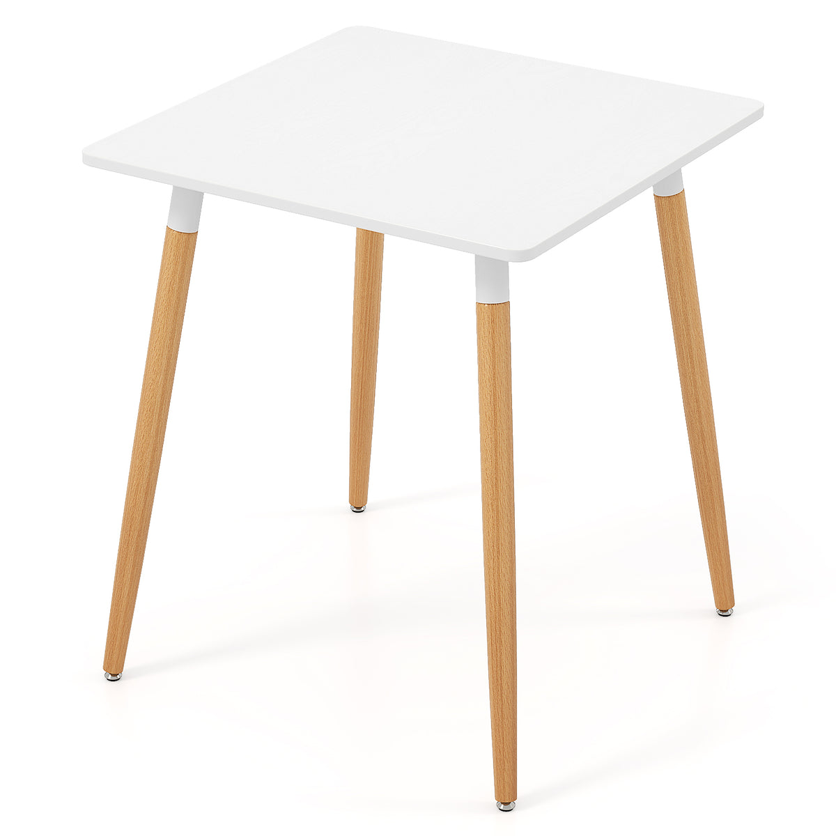 Square Dining Table 23.5" with Adjustable Foot Pads - White