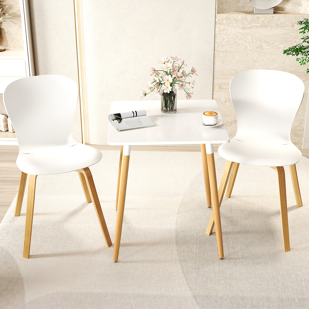 Square Dining Table 23.5" with Adjustable Foot Pads - White