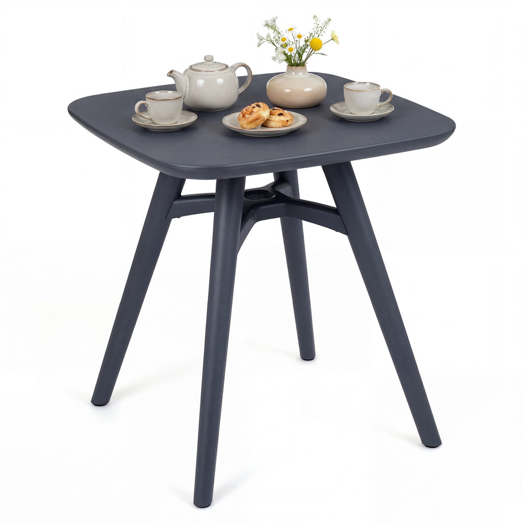 Square Outdoor Dining Table All-Weather Plastic Patio Bistro for 4