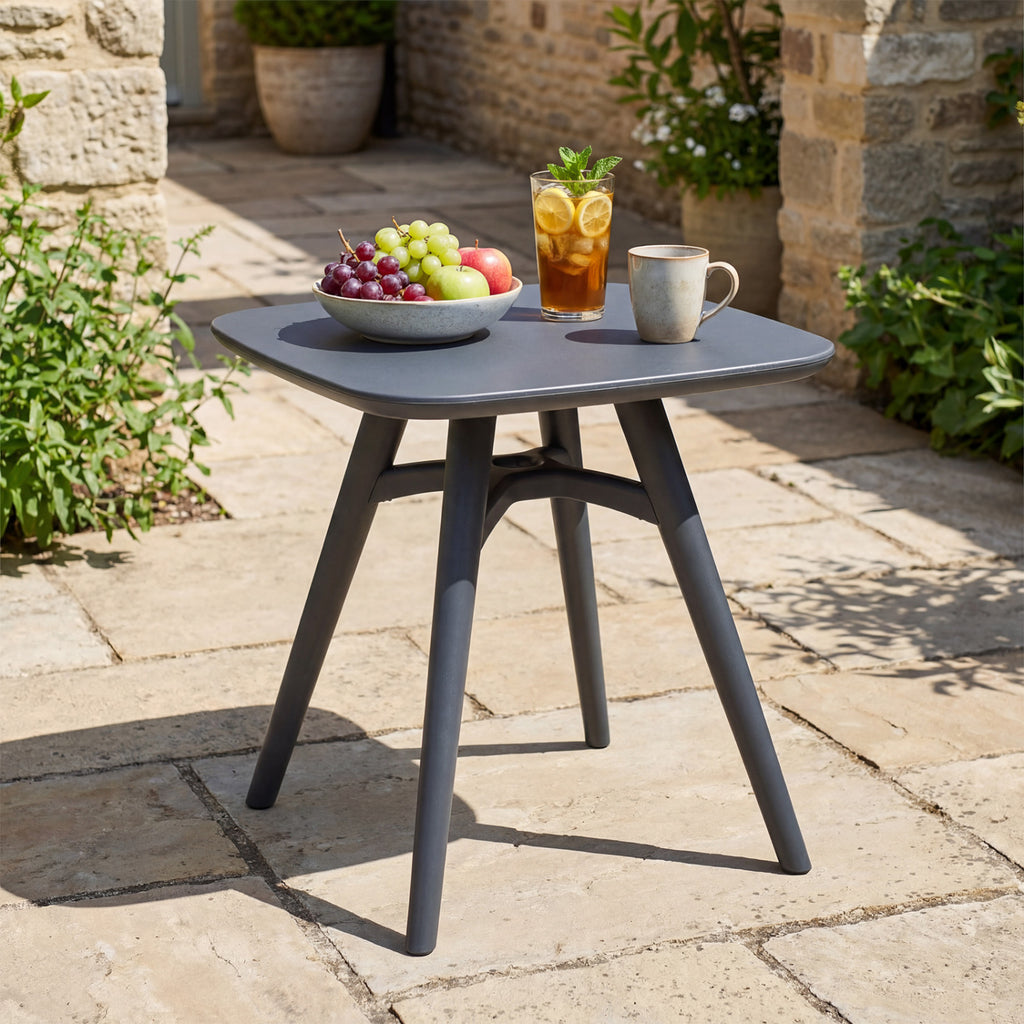 Square Outdoor Dining Table All-Weather Plastic Patio Bistro for 4