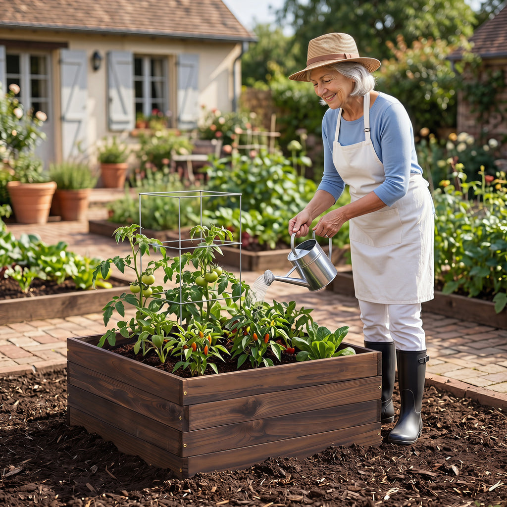 Square Raised Garden Bed Planter - Vegetables & Flowers