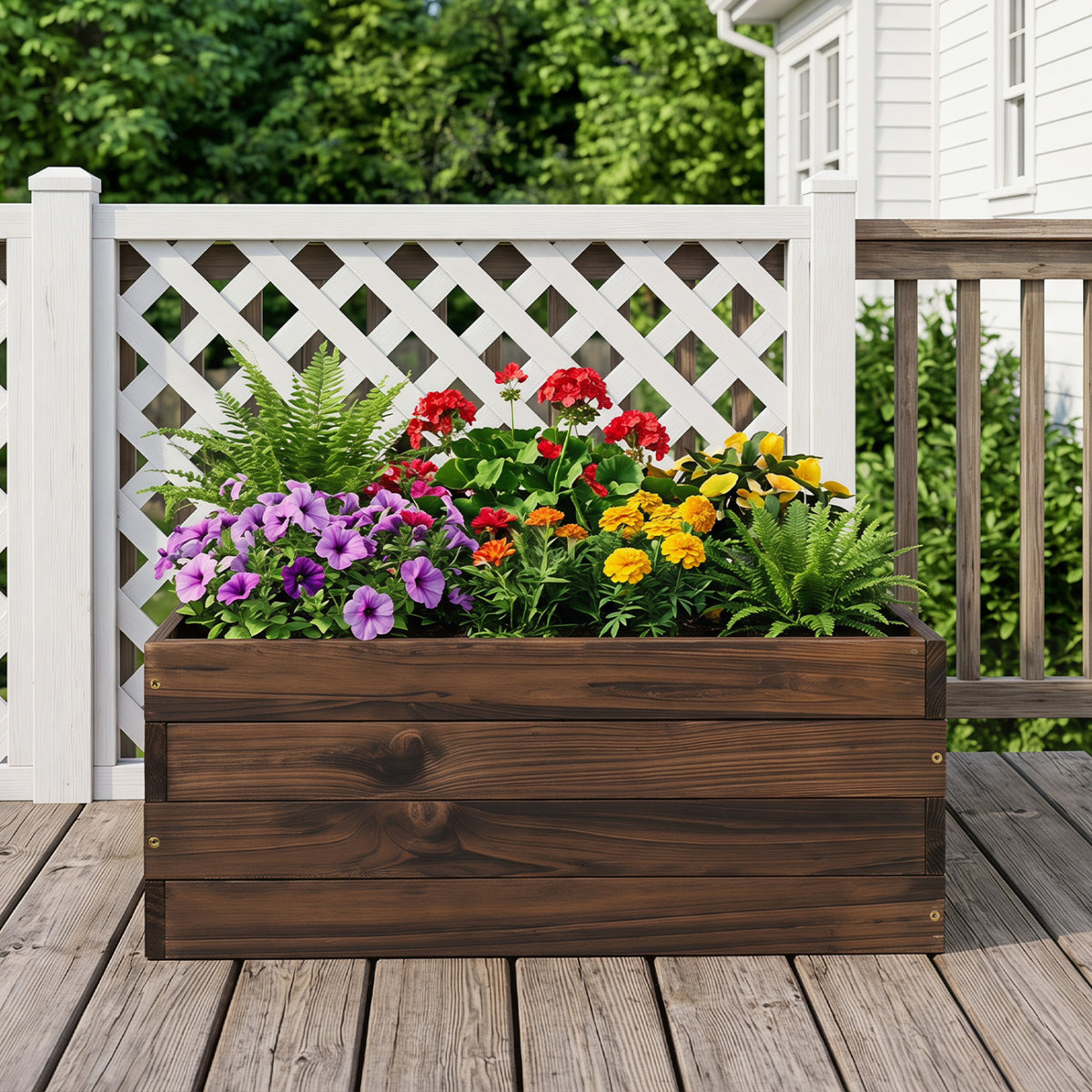 Square Raised Garden Bed Planter - Vegetables & Flowers