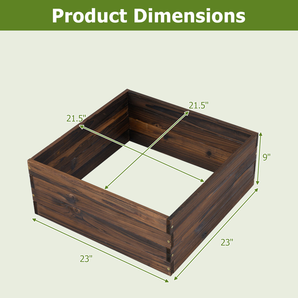 Square Raised Garden Bed Planter - Vegetables & Flowers