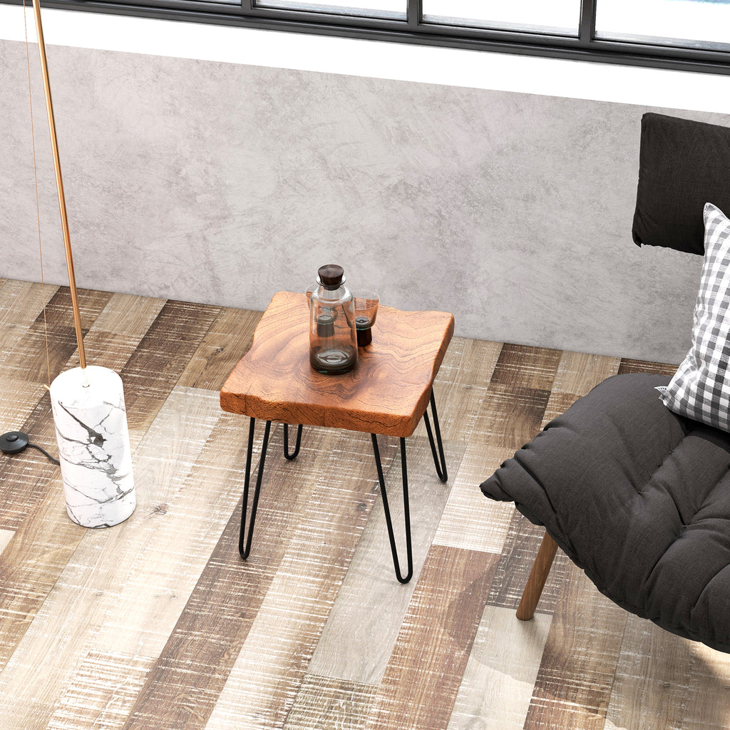 Reclaimed Teak Wood End Table - Square
