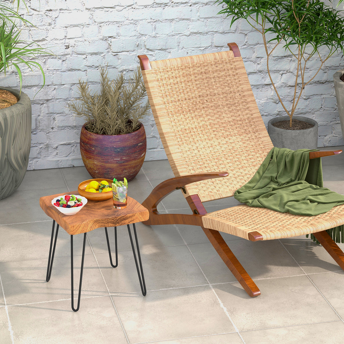Reclaimed Teak Wood End Table - Square