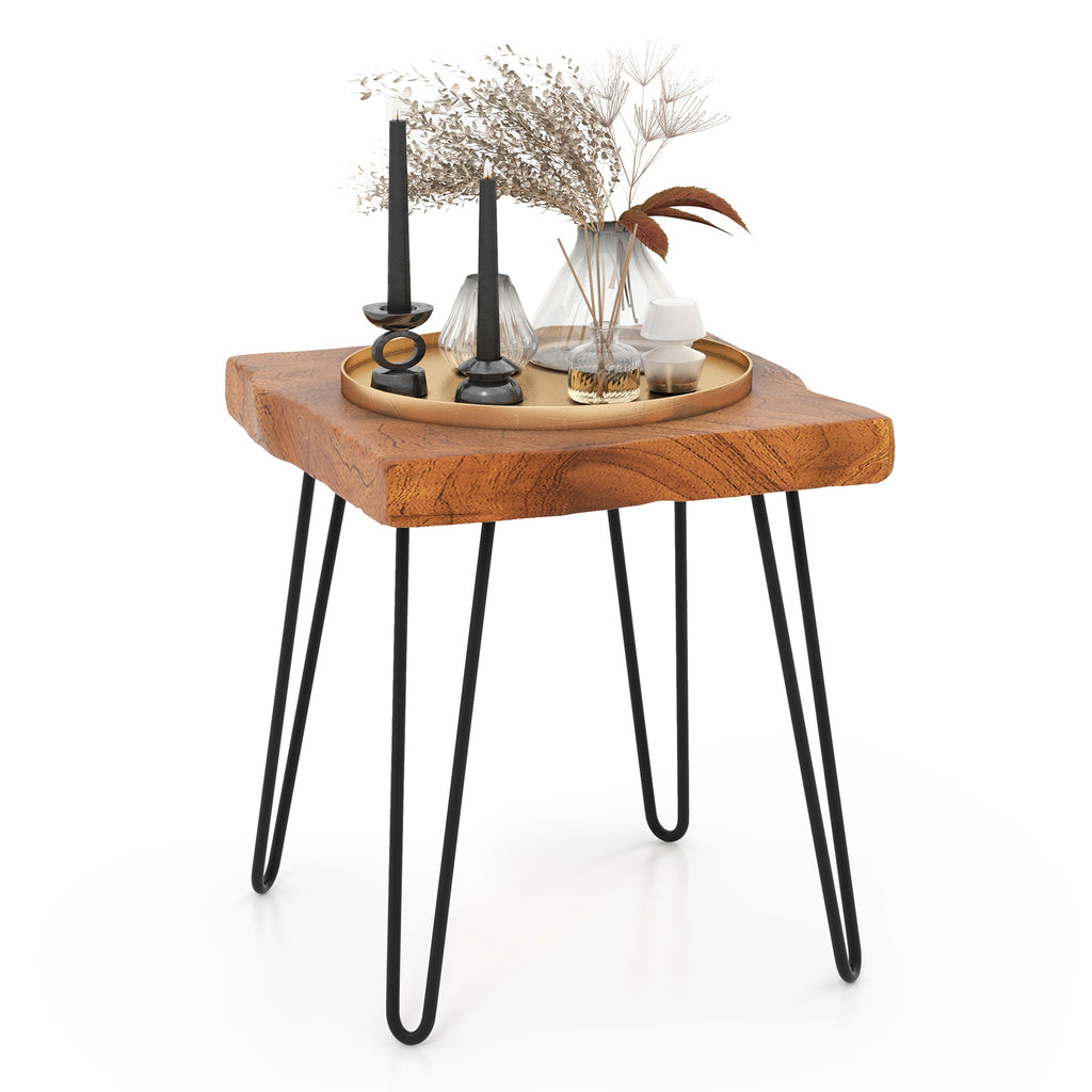 Reclaimed Teak Wood End Table - Square