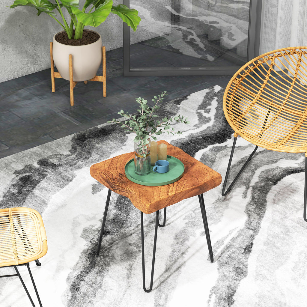 Reclaimed Teak Wood End Table - Square