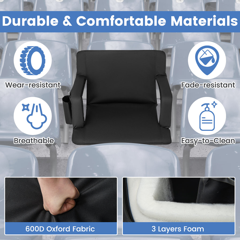 Stadium Seat for Bleachers with Back Support 6 Adjustable Positions