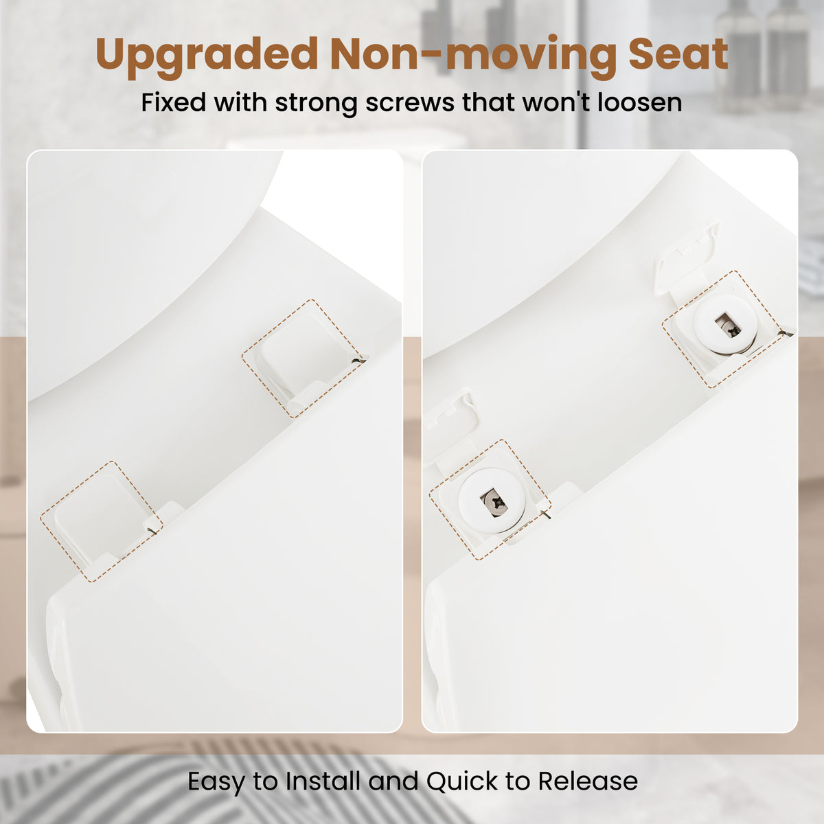 Standard Toilet with 17.5 Inch ADA Comfort Chair Height Seat
