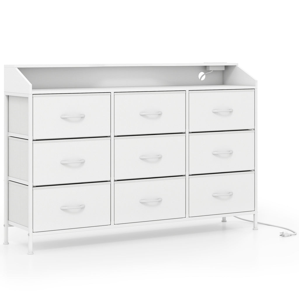 LED Storage Organizer with 9 Drawers - White
