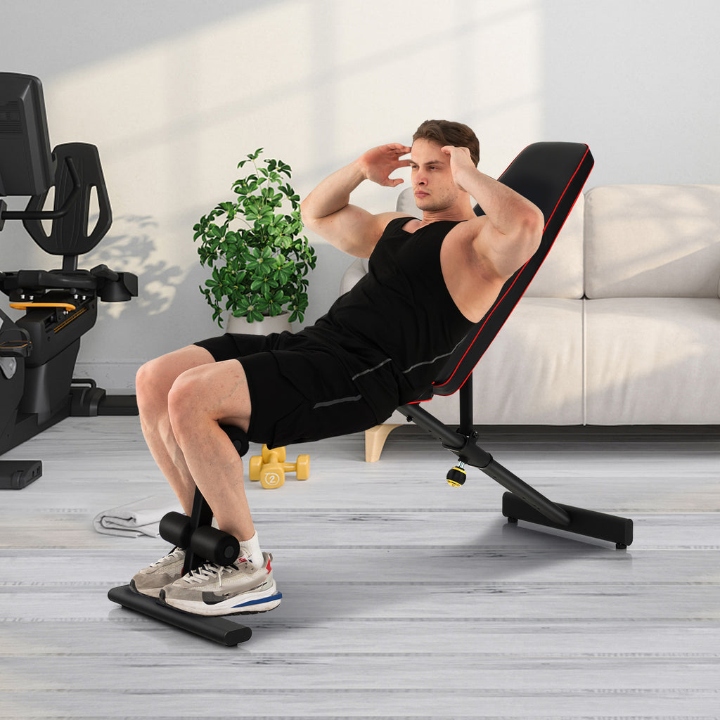 8-Position Adjustable Weight Bench for Full Body Workout - Black