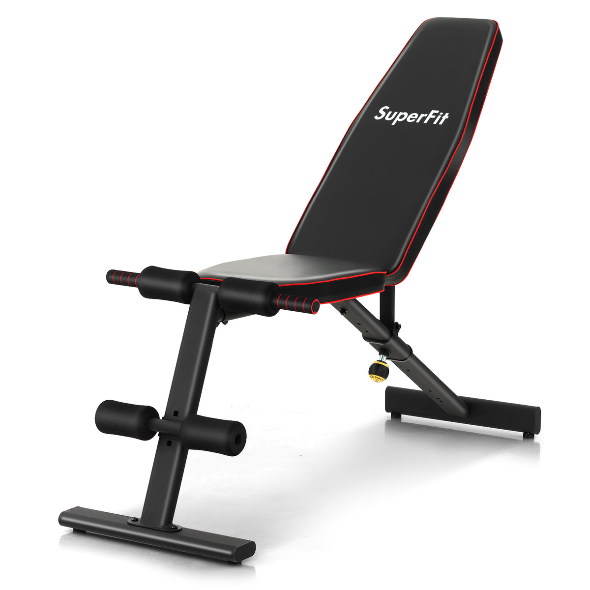 8-Position Adjustable Weight Bench for Full Body Workout - Black