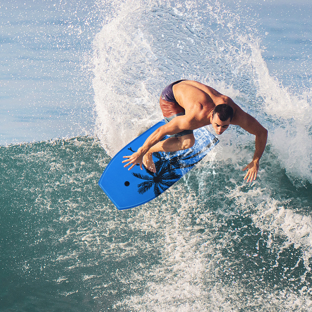 Lightweight Bodyboard Surfing with Leash - S Size, EPS Core, Impact-Resistant Deck