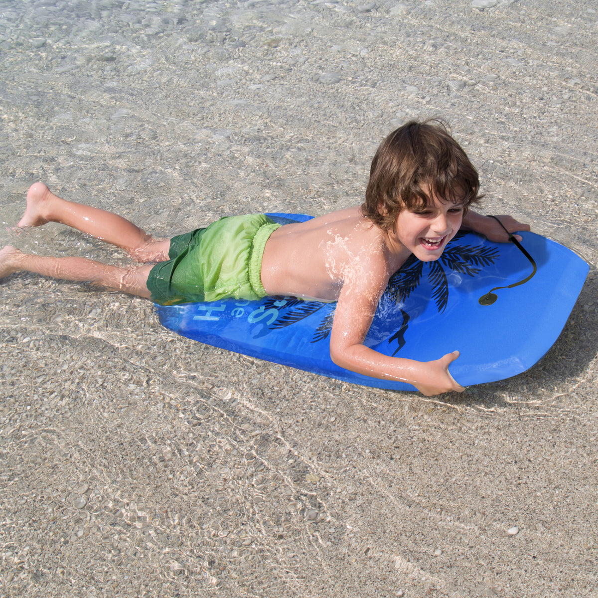Lightweight Bodyboard Surfing with Leash - S Size, EPS Core, Impact-Resistant Deck