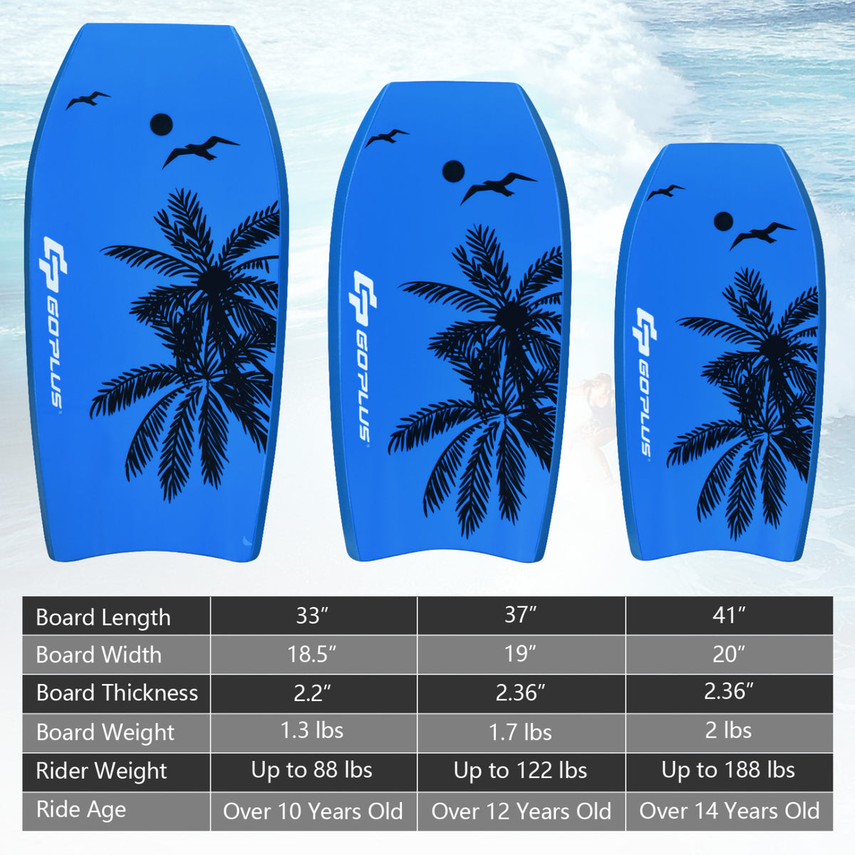 Lightweight Bodyboard Surfing with Leash - S Size, EPS Core, Impact-Resistant Deck
