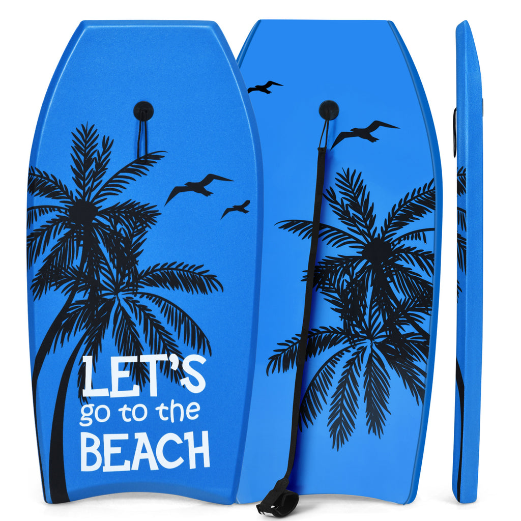 Lightweight Bodyboard Surfing with Leash - S Size, EPS Core, Impact-Resistant Deck