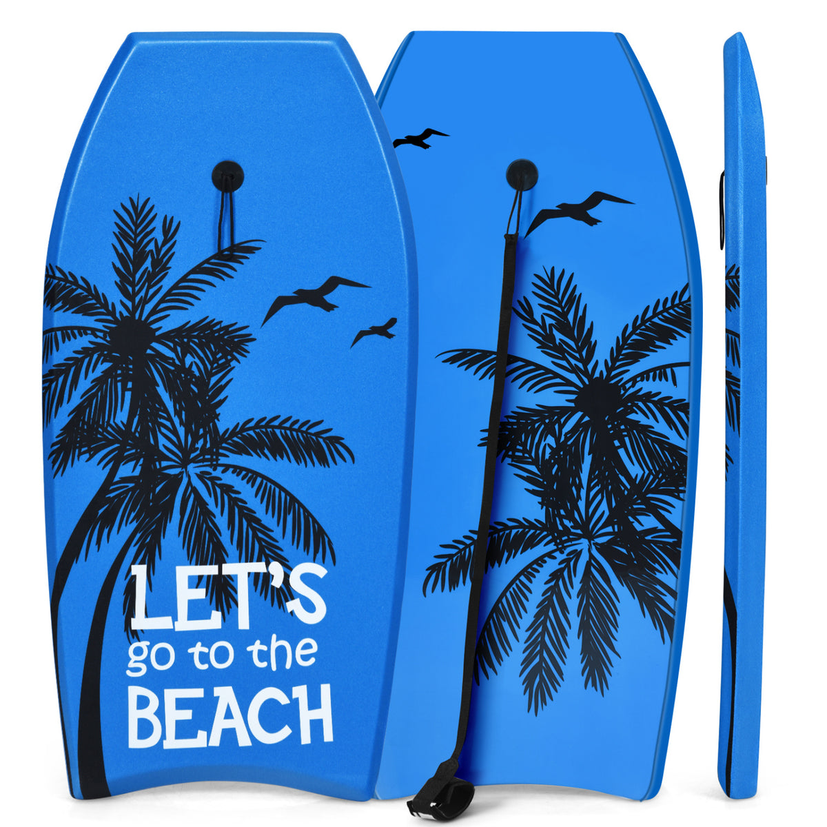 Lightweight Bodyboard Surfing with Leash - S Size, EPS Core, Impact-Resistant Deck