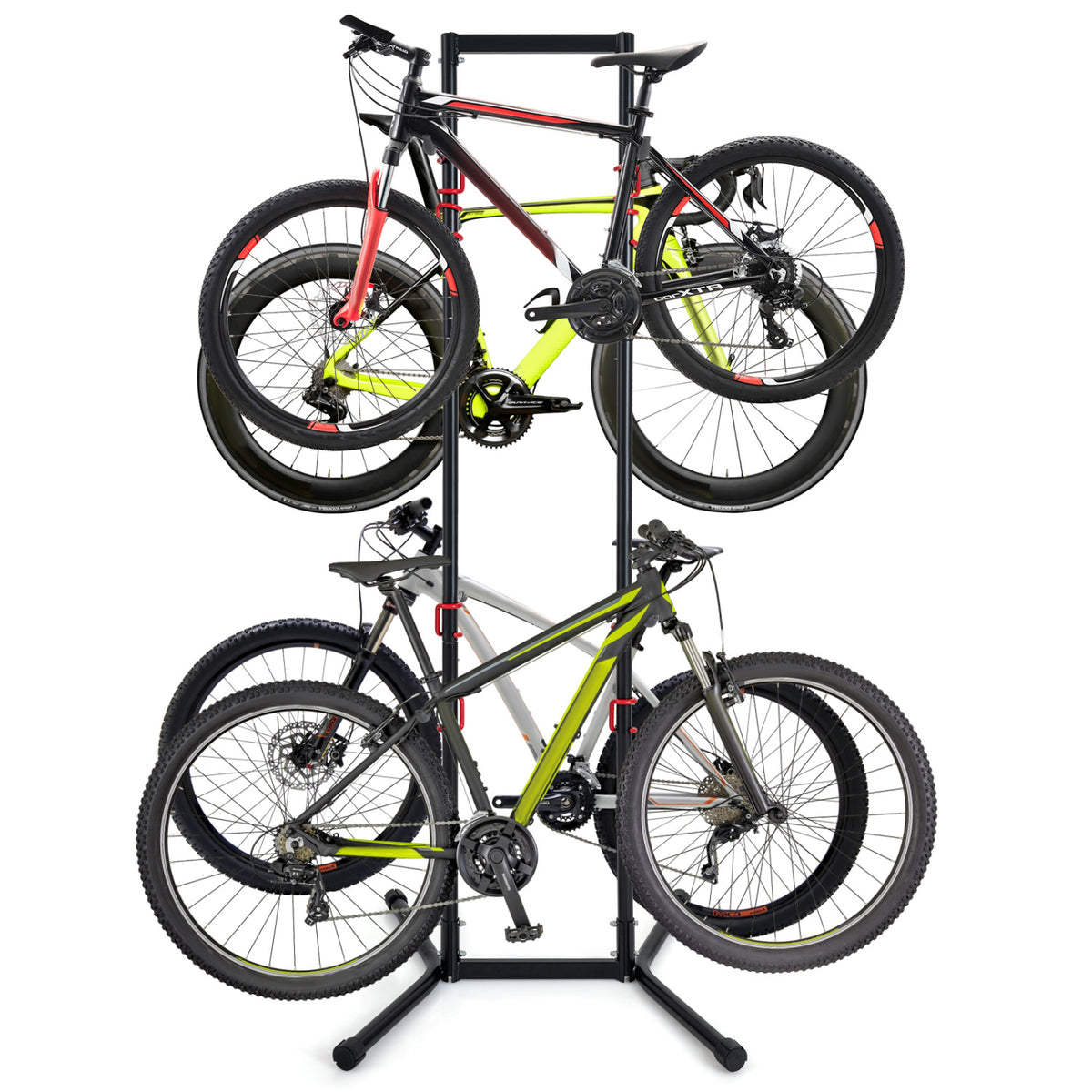 Adjustable Bike Storage Rack with Vertical Stand for 4 Bikes and