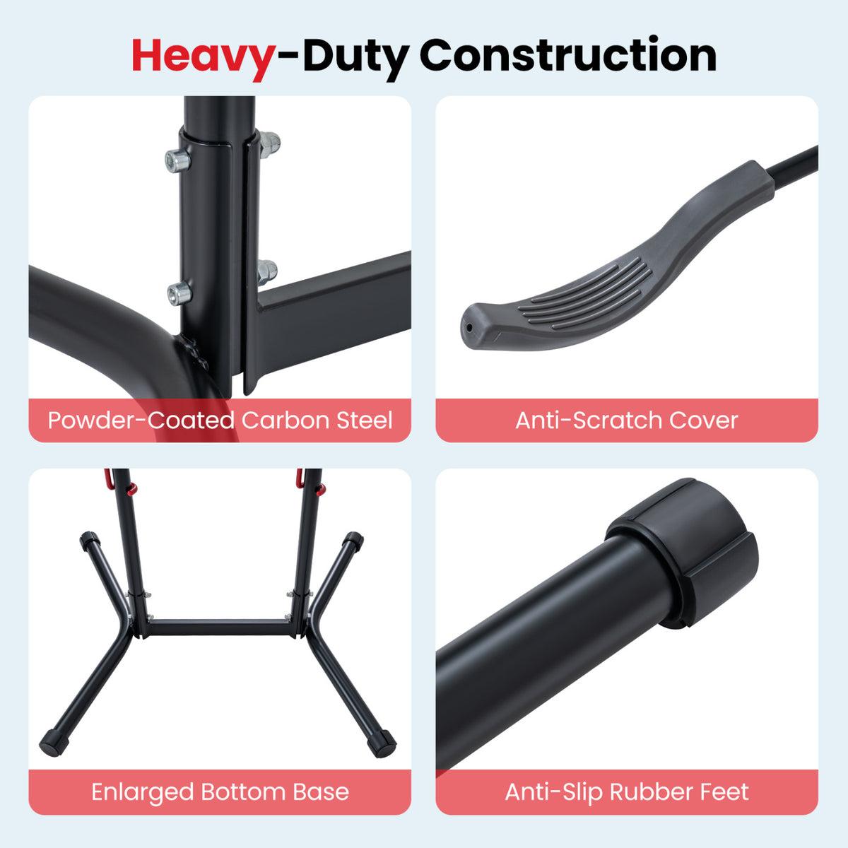 Adjustable Bike Storage Rack with Vertical Stand for 4 Bikes and