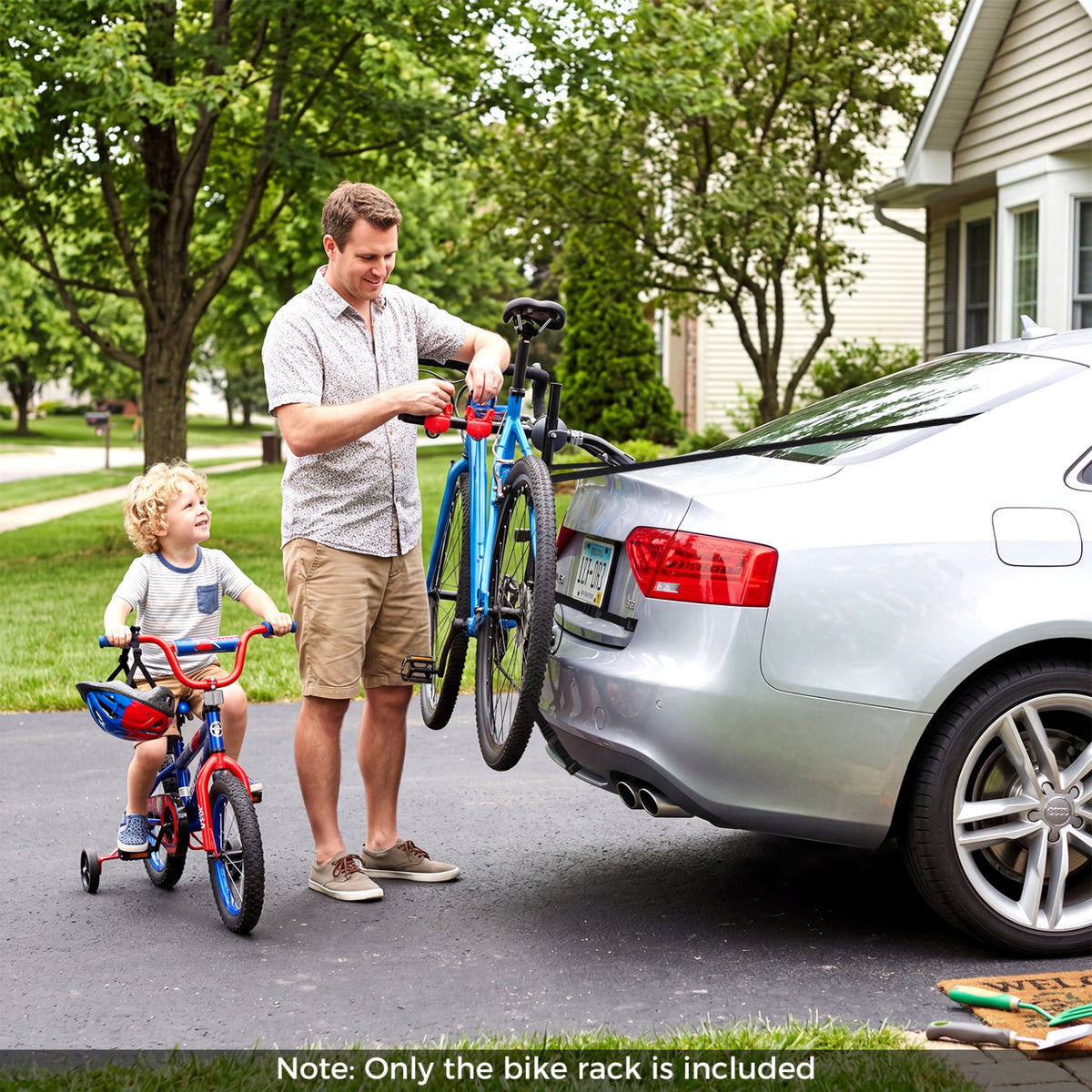 Superbuy Trunk Mount 3-Bike Rack with Anti-Sway Straps & Soft Padding