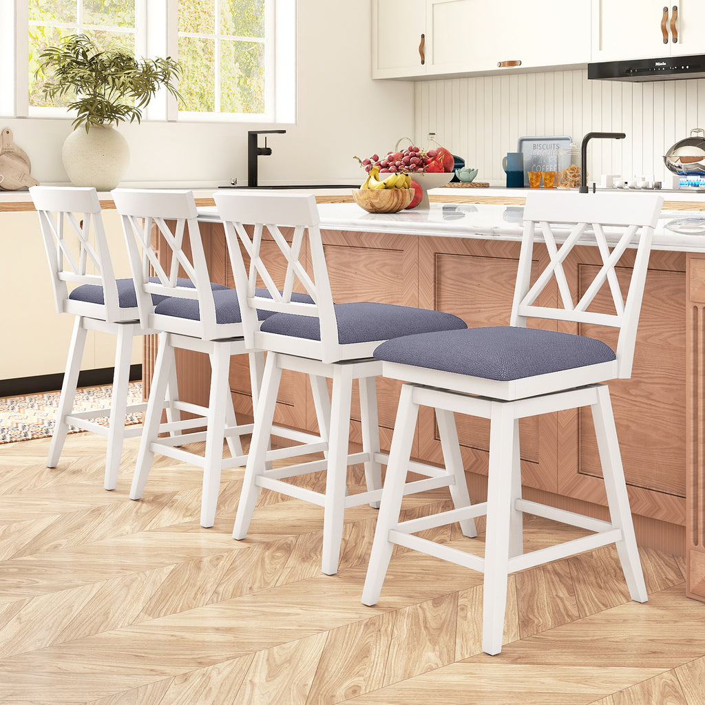 Counter Height Bar Stools Set of 4 - White, 24 inches