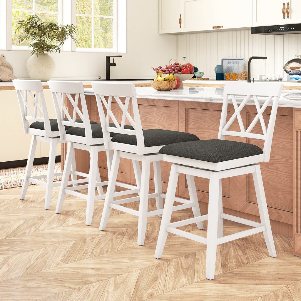 Counter Height Bar Stools Set of 4 - White, 24 inches