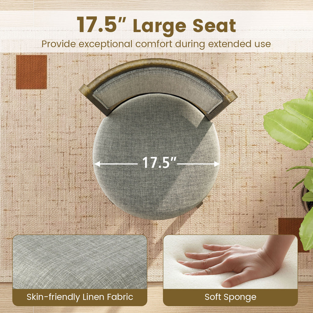 Upholstered Bar Stools Set of 2 - Back, L