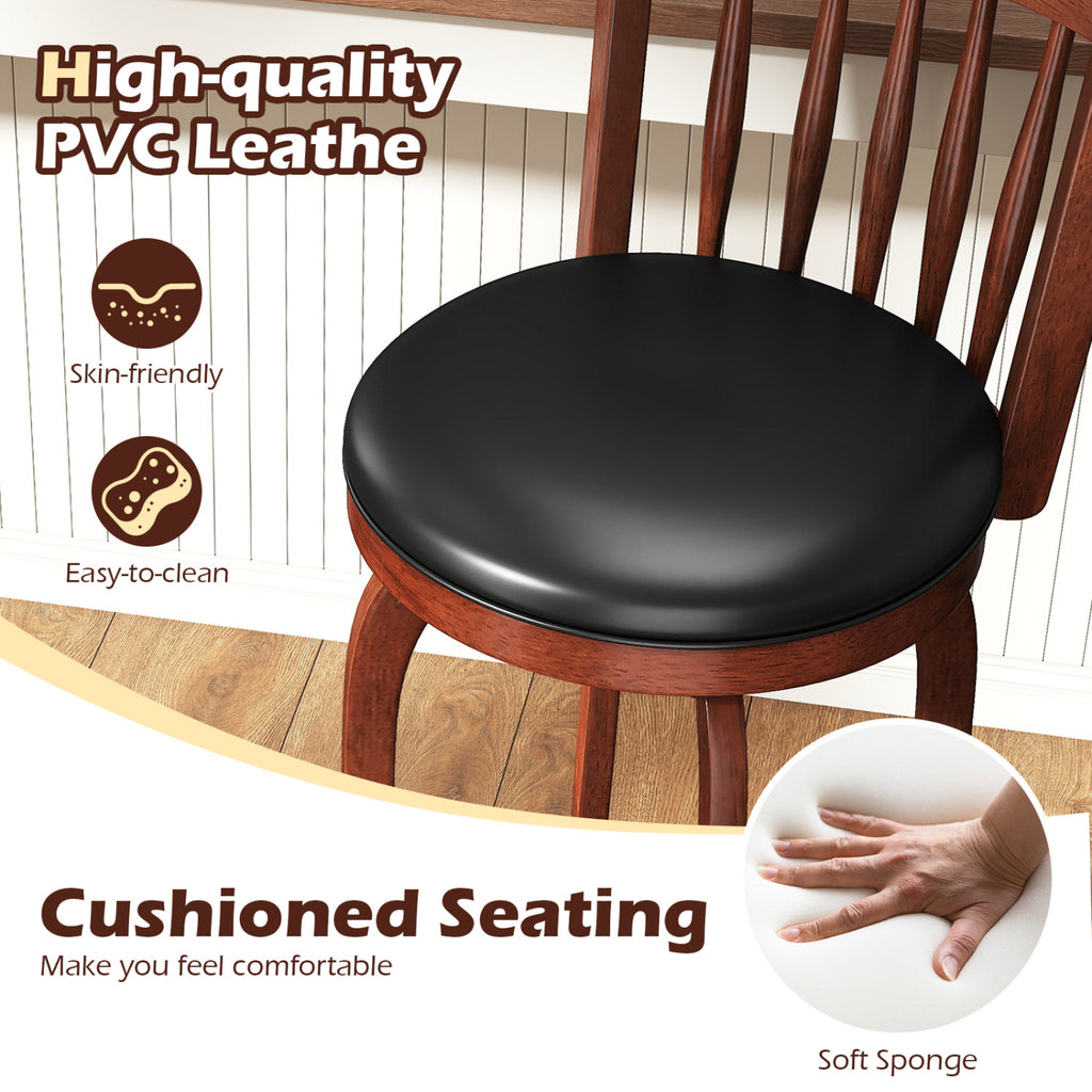 24" Counter Height Swivel Bar Stools Set of 2 - Faux Leather